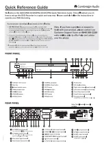 Preview for 1 page of Cambridge Audio DVD55RWI Quick Reference Manual