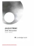 Cambridge Audio DVD57RWi User Manual preview