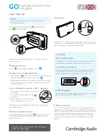 Cambridge Audio GO User Manual preview