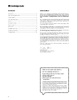 Preview for 2 page of Cambridge Audio Topaz SR10 User Manual