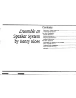 Предварительный просмотр 2 страницы Cambridge SoundWorks Ensemble III Installation And Operating Instructions Manual