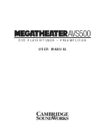 Cambridge SoundWorks MegaTheater AVS500 User Manual preview