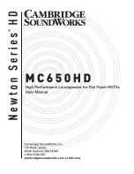 Предварительный просмотр 1 страницы Cambridge SoundWorks NEWTON MC650HD User Manual