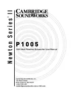 Cambridge SoundWorks Newton Series User Manual preview