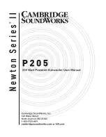 Cambridge SoundWorks P205 User Manual preview