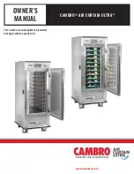 Предварительный просмотр 1 страницы Cambro AIR CURTAIN ULTRA Owner'S Manual