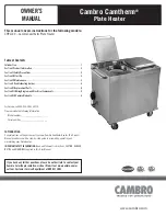 Предварительный просмотр 1 страницы Cambro Camtherm CHPL100 Owner'S Manual