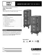 Cambro PRO CART ULTRA PCU1000 Owner'S Manual предпросмотр