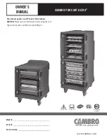 Preview for 1 page of Cambro PRO CART ULTRA Owner'S Manual