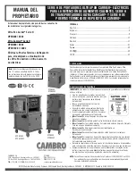 Preview for 5 page of Cambro Ultra Camcart H Series Owner'S Manual