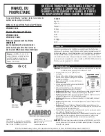 Preview for 9 page of Cambro Ultra Camcart H Series Owner'S Manual