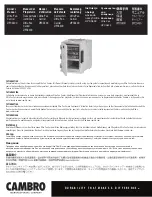 Preview for 1 page of Cambro UPCS400 Owner'S Manual