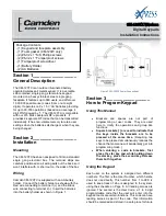 Preview for 1 page of CAMDEN CM-120TX Installation Instructions Manual