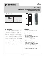 Предварительный просмотр 1 страницы CAMDEN CV-110SPK Installation Instructions Manual