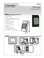 CAMDEN Invision CV-920 Series Installation Instructions preview