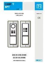 Предварительный просмотр 17 страницы CAME BPT 60090010 Programming Manual