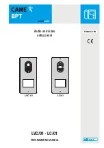 Предварительный просмотр 17 страницы CAME BPT LVC/01 Programming Manual