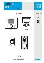 Предварительный просмотр 1 страницы CAME BPT LVKIT Installation Manual