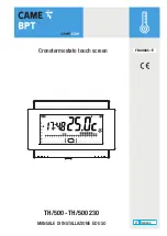 CAME BPT TH/500 Installation And Use Manual preview
