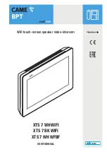 CAME BPT XTS 7 BK WIFI User Manual предпросмотр