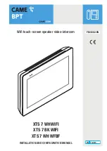 Предварительный просмотр 1 страницы CAME BPT XTS 7 WIFI Series Installation And Configuration Manual