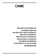 Предварительный просмотр 1 страницы CAME 001DC001AC Installation Manual