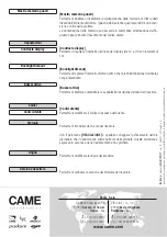 Предварительный просмотр 12 страницы CAME 846NC-0140 Configuration Manual