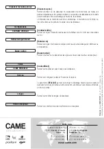 Предварительный просмотр 36 страницы CAME 846NC-0140 Configuration Manual