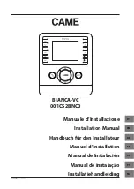 CAME BIANCA-VC Installation Manual preview