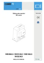 CAME BKS08ALS Installation Manual preview