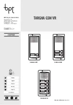 Preview for 1 page of CAME Bpt TARGHA GSM VR1 Manual