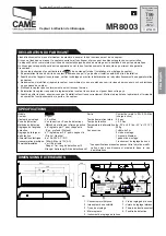 Предварительный просмотр 9 страницы CAME MR8003 Quick Manual