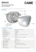 Предварительный просмотр 9 страницы CAME MR8106 Quick Manual