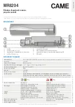 Предварительный просмотр 1 страницы CAME MR8204 Manual