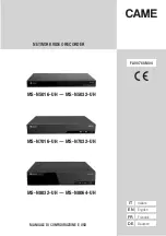 CAME MS-N5016-UH Setup And User'S Manual предпросмотр