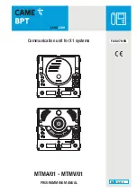 Предварительный просмотр 1 страницы CAME MTMA/01 Programming Manual