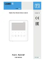 CAME PLX V User Manual preview