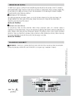 Preview for 20 page of CAME v6000 Installation & Operation Manual