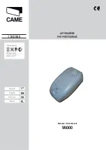 Preview for 1 page of CAME v6000 Installation Manual