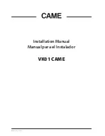 Preview for 1 page of CAME VK01 Installation Manual