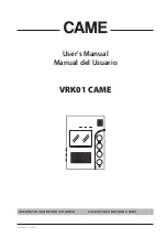 Preview for 1 page of CAME VRK01 User Manual