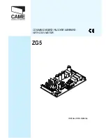 CAME ZG5 Installation Manual предпросмотр