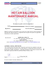 CAMERON BALOONS Shadow Maintenance Manual preview