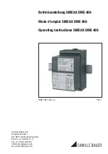 Camille Bauer SINEAX DME 406 Operating Instructions Manual предпросмотр