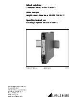 Preview for 1 page of Camille Bauer SINEAX TV 808-12 Operating Instructions Manual