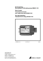 Camille Bauer SINEAX U553 Operating Instructions Manual preview