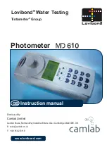 Предварительный просмотр 1 страницы Camlab Lovibond MD 610 Instruction Manual