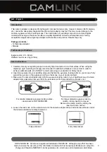 Preview for 3 page of Camlink CL-DSA2 User Manual