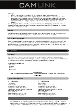 Preview for 9 page of Camlink CL-LANGHAM825 User Manual