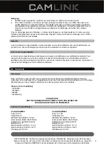 Preview for 9 page of Camlink CL-OAKHAM842 User Manual